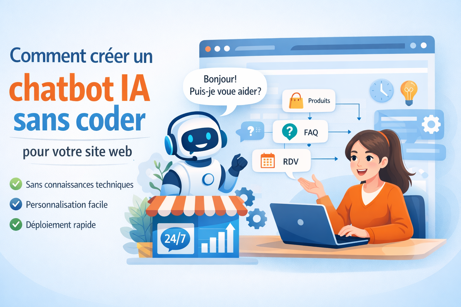 Comment créer un chatbot IA sans coder pour votre site web